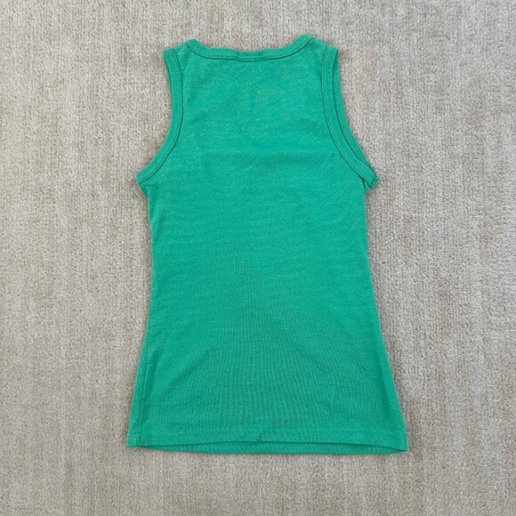 Michael Stars Green Faux Wrap Cotton Tank Top OS - Picture 4 of 7